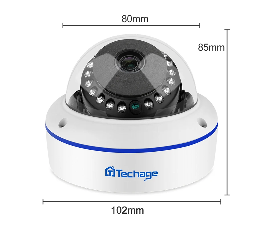 Câmera de Segurança Dome ao ar Onvif para Kit Techage 48 v Livre Indoor ip Câmera Vídeo Ntework Vigilância Sistema Nvr 4mp 5mp H.265 Poe 14 indoor ip câmera vídeo ntework vigilância onvif para kit sistema nvr