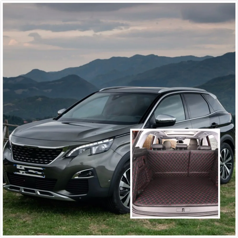 

For Peugeot 3008 GT 2016 2017 2018 Car Rear Trunk Floor Mat Durable Boot Carpets Mats Liner Tray