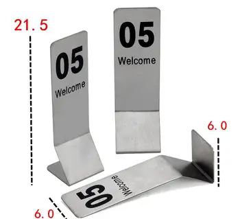 

21*6cm 20 pcs stainless steel stringy metal desk table desktop number sign stand sequence number sign plate stand SN1440