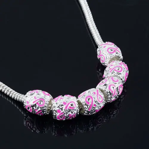 pink breast cancer spacer beads Pink breast cancer spacer beads