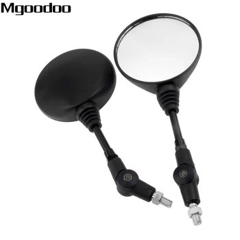 

1Pair Folding Motorcycle Rear View Mirrors 10mm Round End Size Moto Bike Rearview Mirror For Honda Suzuki Yamaha ATV BMW