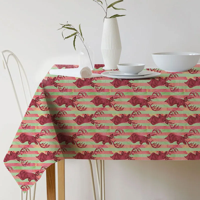 

Christmas table cloth Animal elk linen Home nappe rectangulaire tablecloth de mesa decoracao cloth table cover