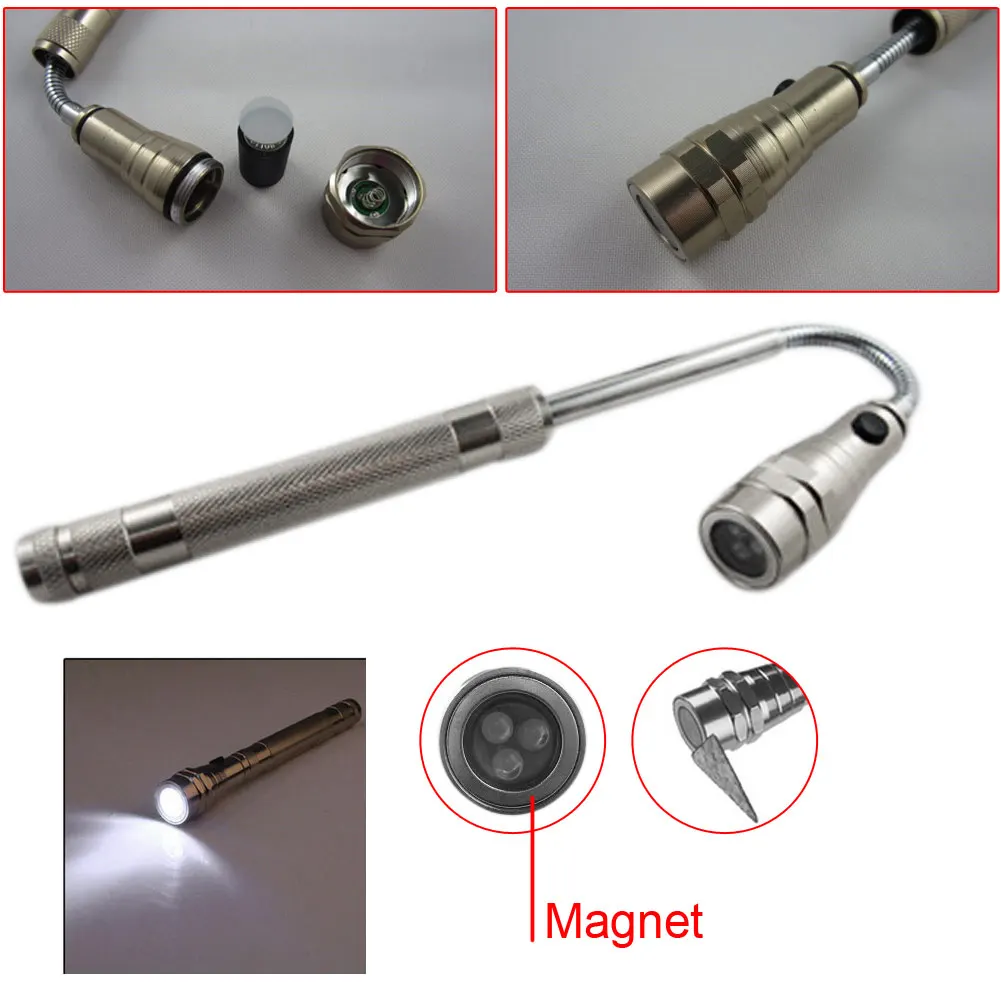 NEW LED Flashlight Torch Lamp 3LED 360 Degree Flexible Flashlight Magnetic Pick Up Tool Camping Torch Lamp lanterna