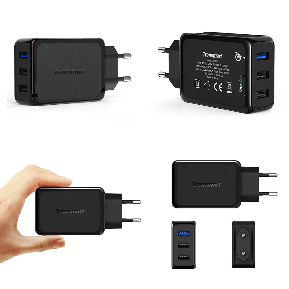 Tronsmart W3PTA USB Charging Qualcomm Certified Quick Charge 3.0 QC3.0 USB Smart Charger 2