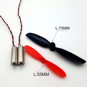 

2Set/lot DC3.7V 7*20MM Micro 720 Coreless Brushless Motor 55000 RPM With 55MM or 75MM Propeller for RC Four-rotor Aircraft