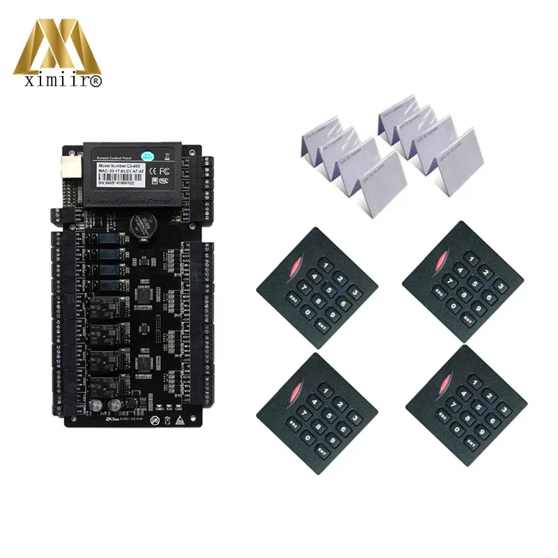 

Biometric C3-400 access control board 4 doors controller with free software and SDK with 4pc KR100 ID card reader 20pc RFID card