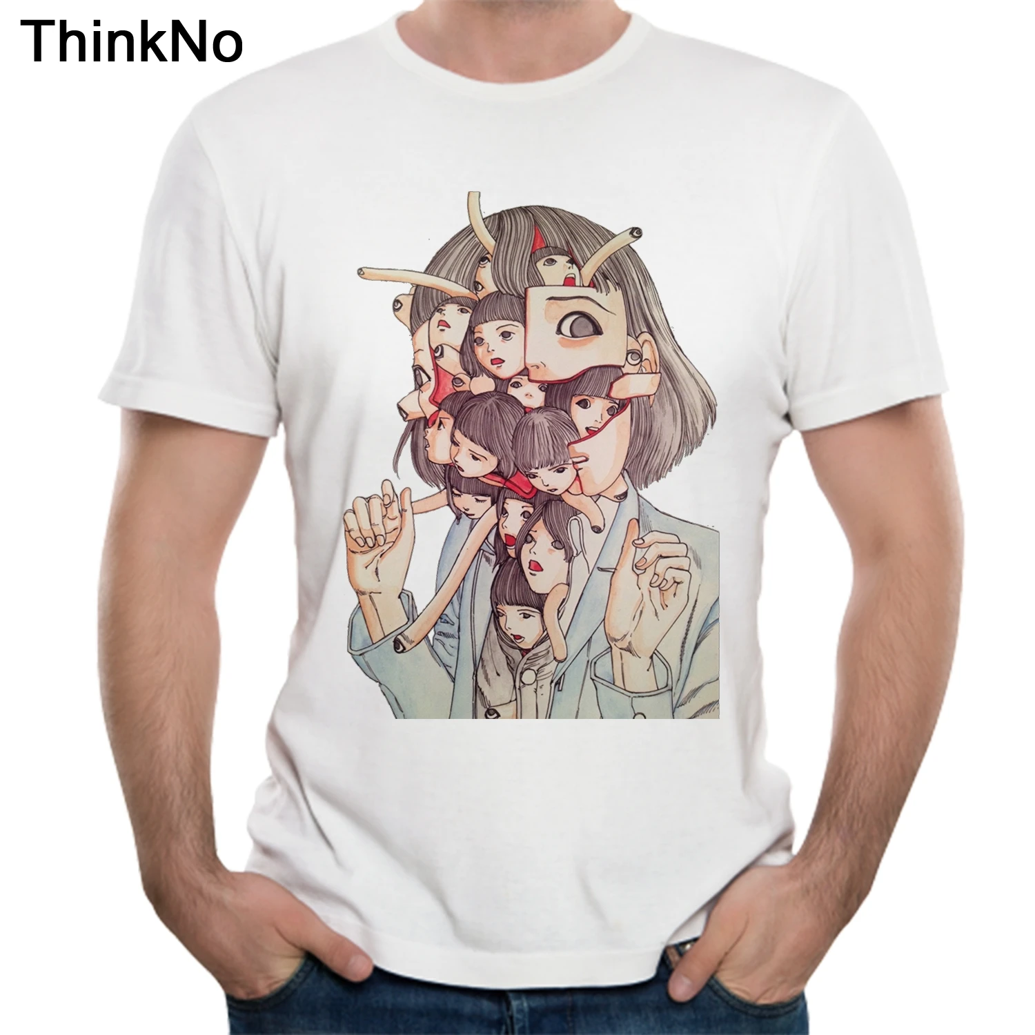 1045 40 De Réductionhomme Manga Junji Ito T Shirts Shintaro Kago Fille T Shirts Impression 3d T Shirt Petit Haut Design à Manches Courtes In