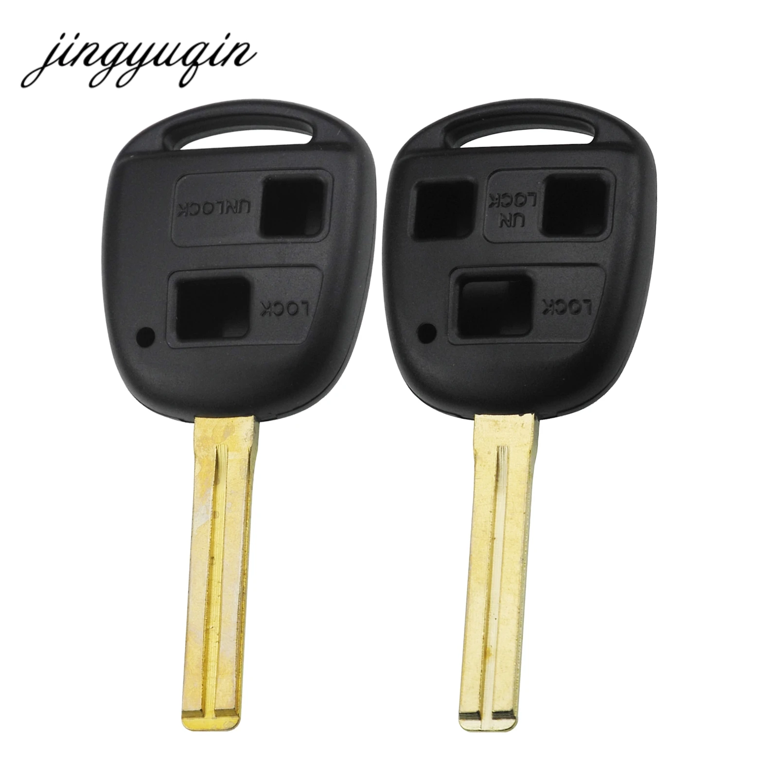 

jingyuqin Remote Key Shell Replacement for Toyota Land Cruiser 2 Button Uncut Key Fob Case Blade TOY48