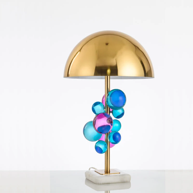 

Modern Ball Table Lamp Crystal Bedside Lamp Bedroom Living Room Table Lights Home Deco Desk Lamp Cover Loft Study Desk Light