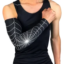 Велосипедные гетры, чехлы для гольфа, спортивные налокотники, УФ-защита, для бега, велоспорта, для рук, с рисунком паука, с сеткой, нарукавники для велосипеда