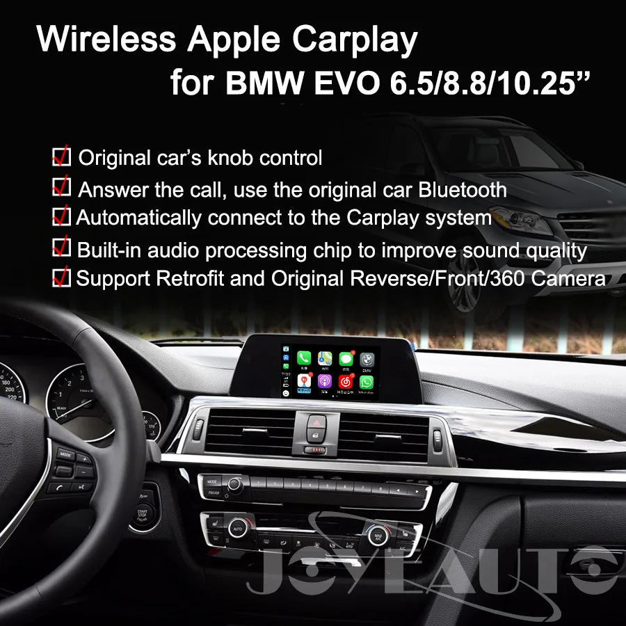 Joyeauto WI FI Беспроводной Apple Carplay для BMW EVO Android ваши зеркала и добавит позитива вашей
