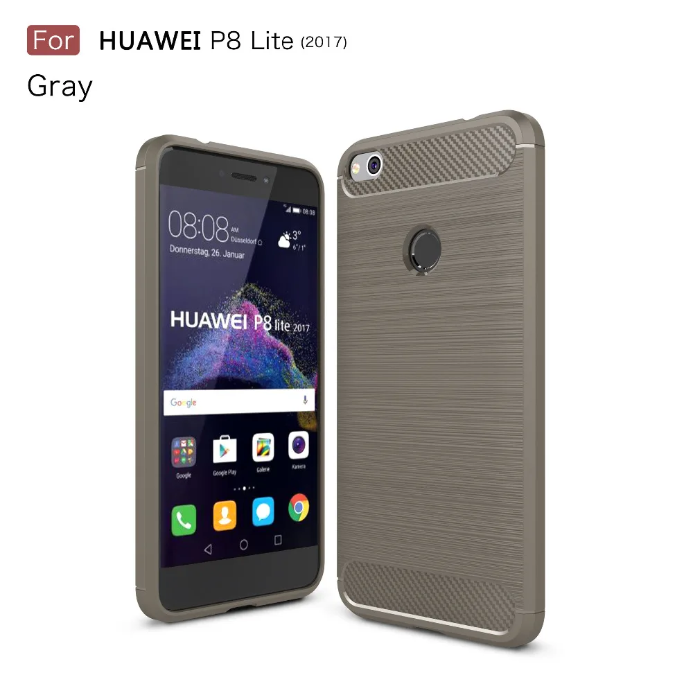 

Etui Huawei P9 Lite 2017 Case Silicon Cover for Huawei P8 Lite 2017 Case Cover Fundas Soft Carbon Fiber Brushe Coque Aksesuar