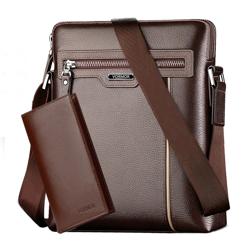 رجل حقيبة جلدية VORMOR العلامة التجارية الكتف Crossbody أكياس بو الجلود الذكور باد الأعمال حقيبة ساعي حقيبة للرجال