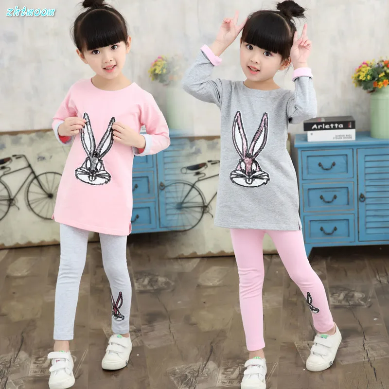 2017 New kids girls set clothes spring Kids Clothes 2pcs Girls Clothing