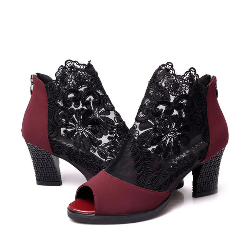 Женская обувь для латинских танцев, черная обувь для сальсы, современная танцевальная обувь, квадратный каблук 7 см, уличная резиновая подошва, VA30