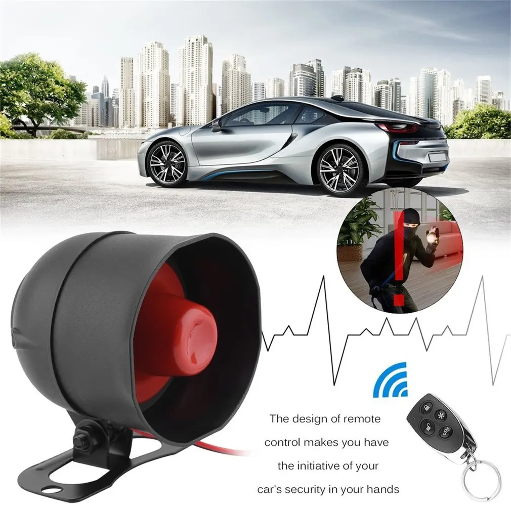 

Universal 1-Way Car Alarm Vehicle System Protective Security System Keyless Entry Siren + 2 Remote Control Burglar