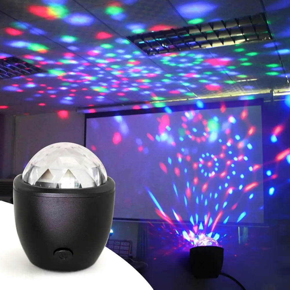 Мини сценический светильник 3 Вт USB питание Звук Активированный многоцветный диско шар проектор магический эффект лампы на день рождения, вечерние, KTV, бар и т. Д
