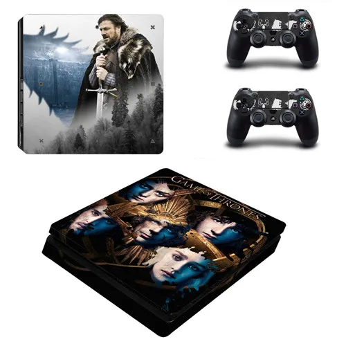 Игра престолов Зима идет PS4 тонкий стикер кожи наклейка для консоли playstation 4 и 2 контроллера PS4 тонкий стикер кожи - Цвет: YSP4S-1458