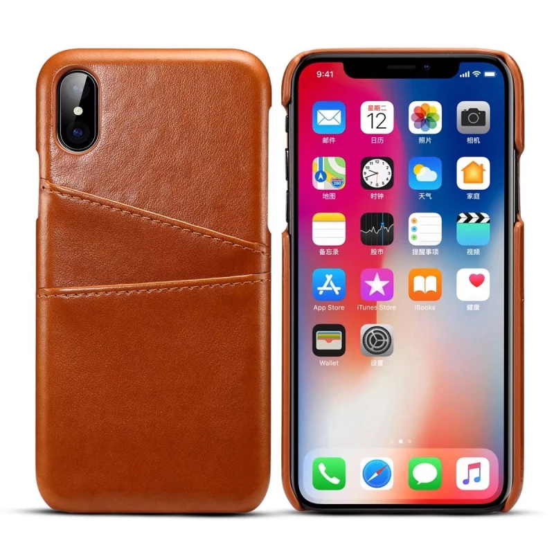 Чехол из искусственной кожи для iPhone X тонкий чехол накладка на заднюю панель