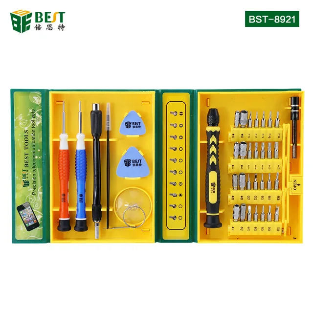 BEST-8921 38 in 1 Professional Hardware Repair Tools Kit For iPhone Ipad Laptop Tablet PC Versatile Precision Electronic Tool