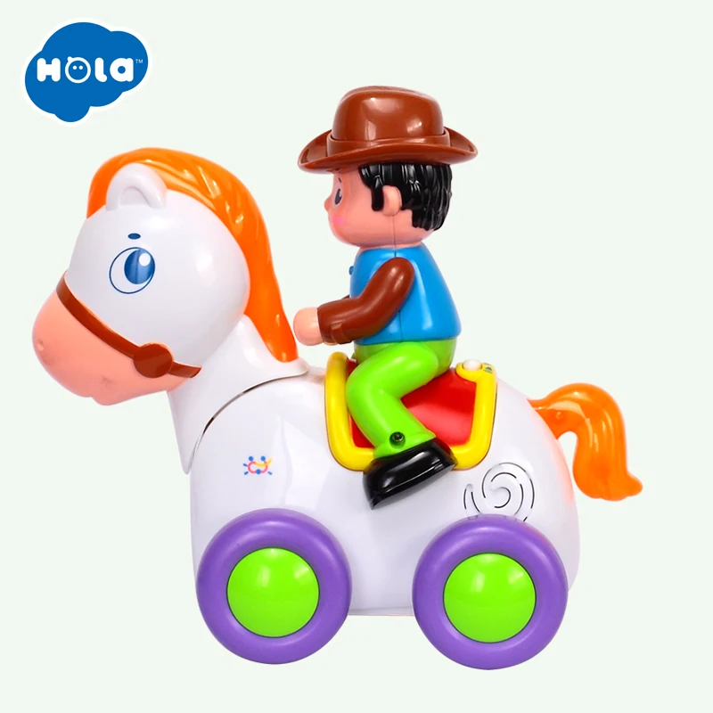 HUILE TOYS 838A Baby Toys Happy Racing Horse with Music & Lights Kids Crawl Styling Toy for Children 18 month+
