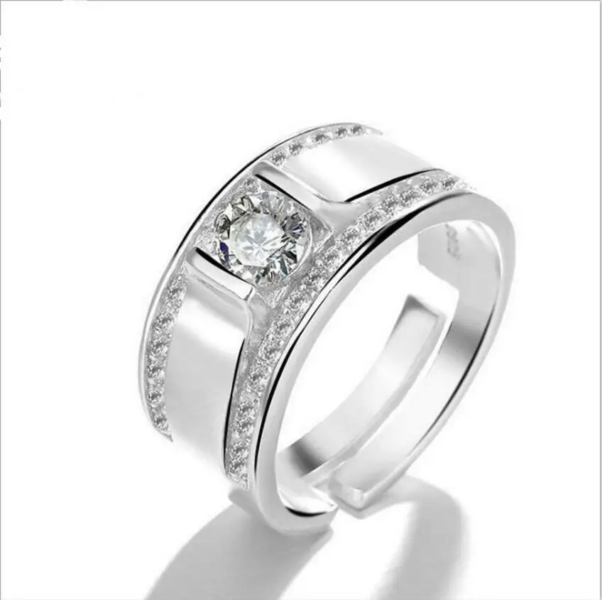 Stylish Atmosphere Men�s Zircon Ring Adjustable Wedding