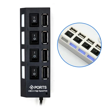 

New High Quality 4-Port USB 2.0 Hub with Individual Power Switches and LEDs QJY99