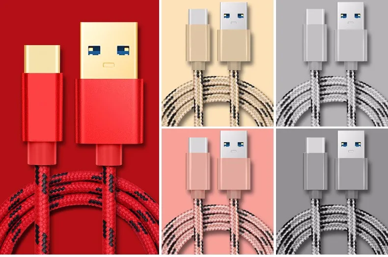 Rápida de Carregamento de Dados para Samsung Usb tipo de Cabo Atacado 3m c s8 s9 S10 Plus Huawei P30 Pro Xiaomi Mi8 Oneplus 7 20pcs 25cm 1m 2m 16 phone cable