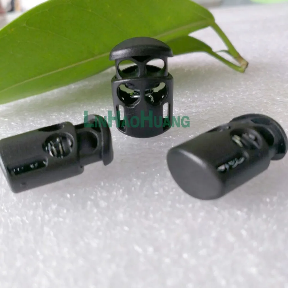 100 шт./лот черные пластиковые Стопперы замок шнура 4 мм отверстие зажим для одежды