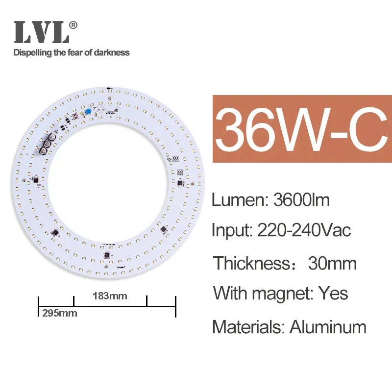 thumbnail image 1 of Chip de lámpara LED SMD2835, cuentas IC inteligentes, entrada de 220 V, 6000 K, 4000 K, 7 W, 10 W, 18 W, 25 W, 36 W, 40 W, placa de luz de techo para bricolaje, 1 of 5