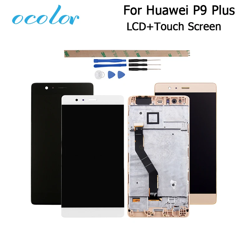

ocolor For Huawei P9 Plus LCD Display and Touch Screen With Frame Assembly Replacement Tools+Adhesive For Huawei P9 Plus