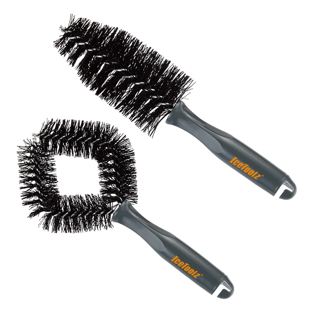 

2Pcs Icetoolz C164 Bicycle Brush Set With stiff bristle for aggressive MTB tires & sprockets cleaning bike tools