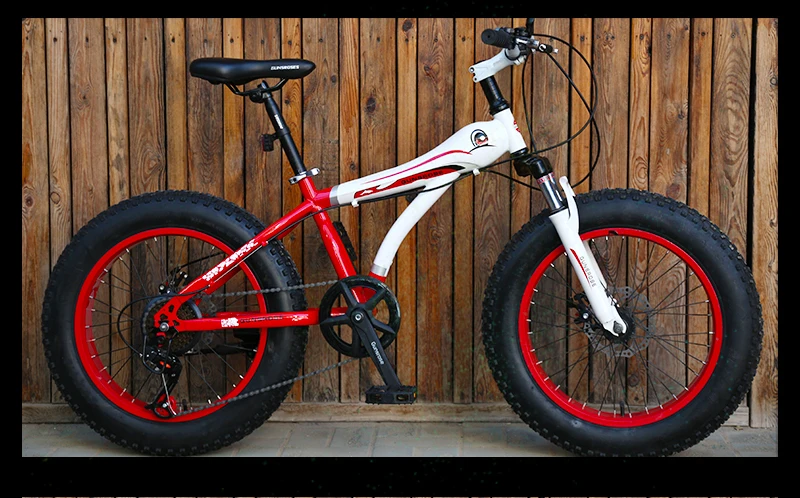 Excellent KUBEEN new arrival 7/21/24/27 speeds Disc brakes Fat bike 20 inch 20x4.0" Fat Tire Snow Bicycle Oil spring fork 22
