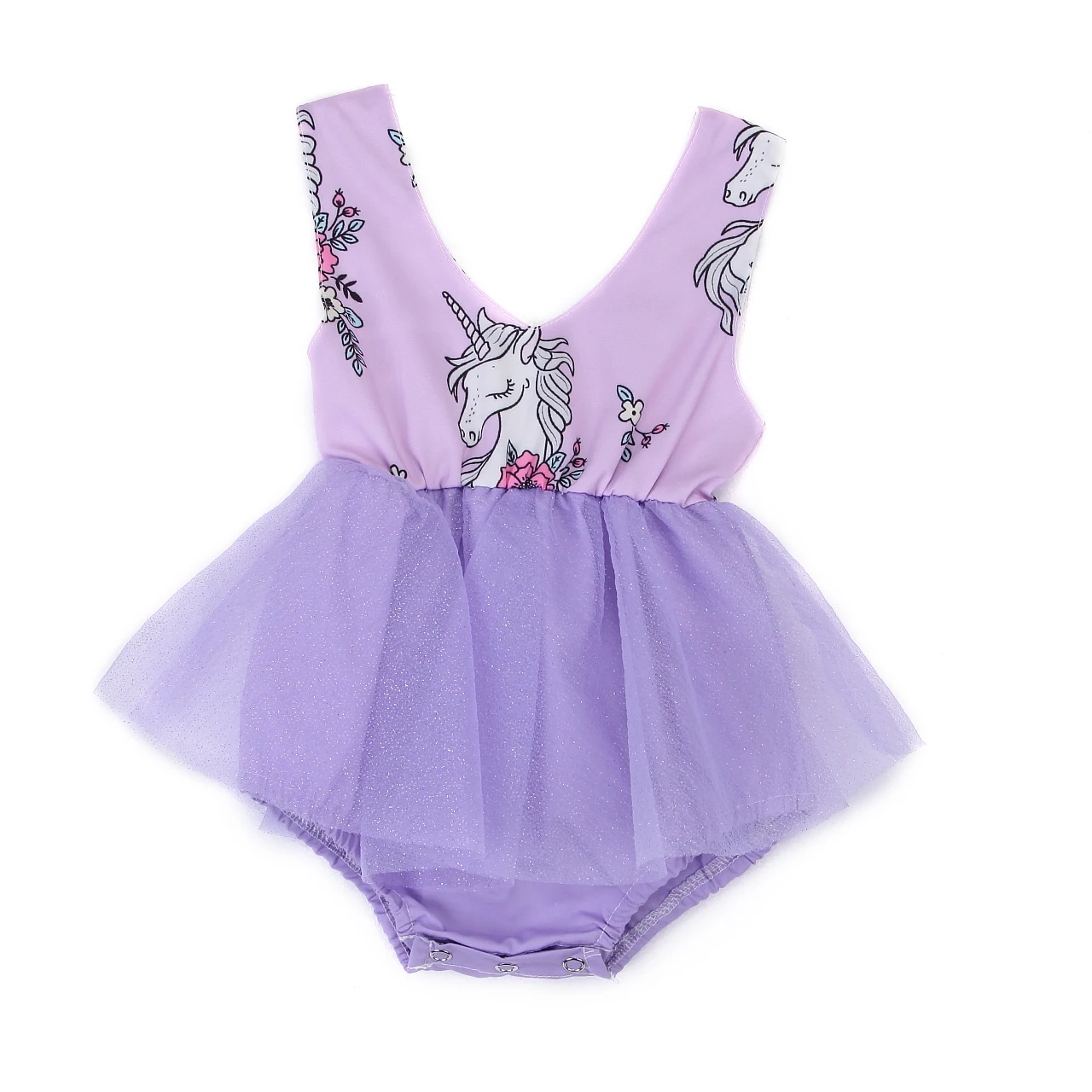 Newborn Baby Girls Romper Dress Kids Unicorn Sleeveless Summer Cotton
