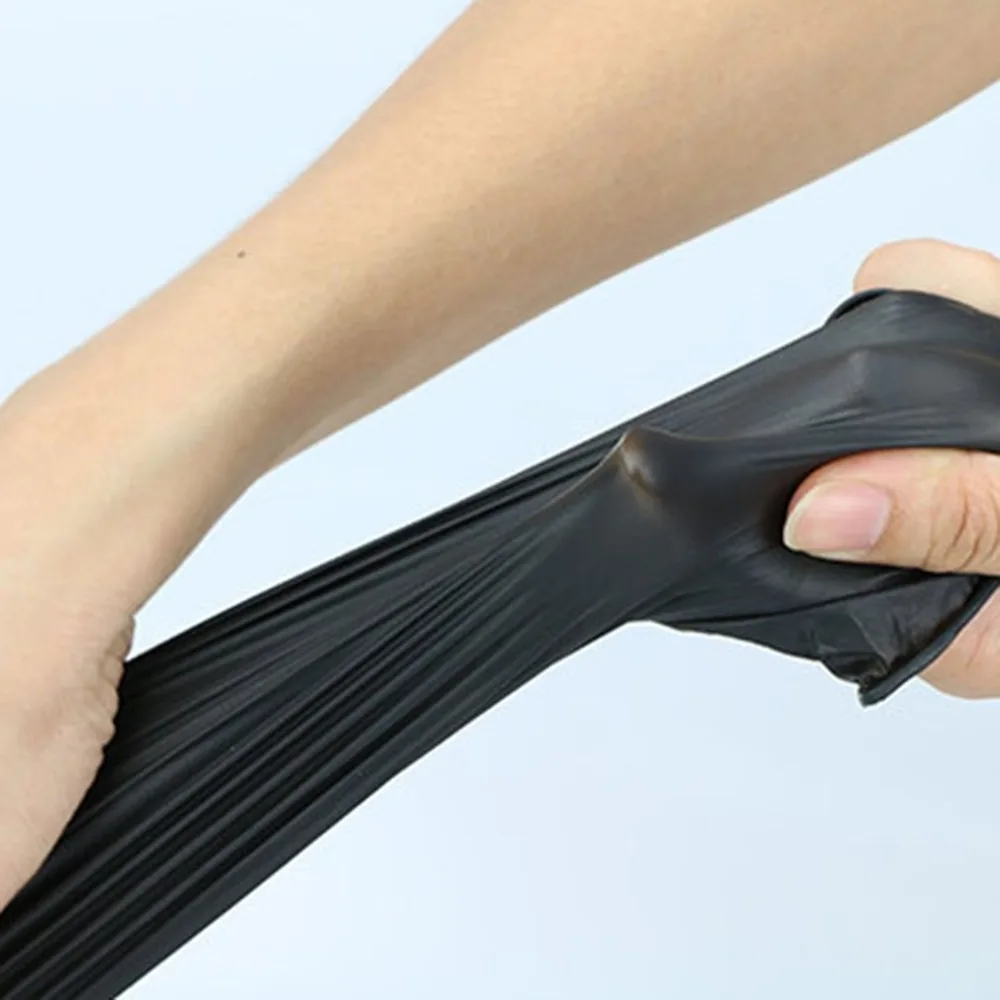 Новая 50 пар Бытовая Чистка стирка одноразовые перчатки Черный Механик нитрил лаборатория дизайн ногтей анти-статические перчатки