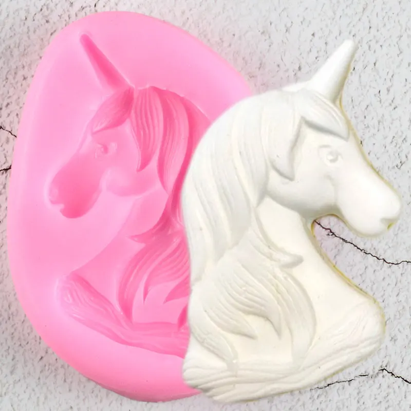 

3D Unicorn Silicone Molds Cupcake Topper Fondant Mold DIY Party Cake Decorating Tools Polymer Clay Soap Candy Chocolate Moulds