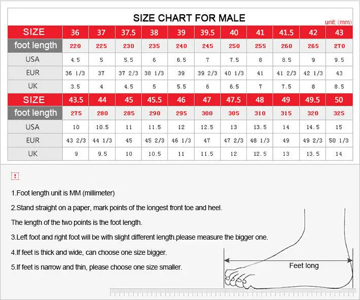 us size shoes for men