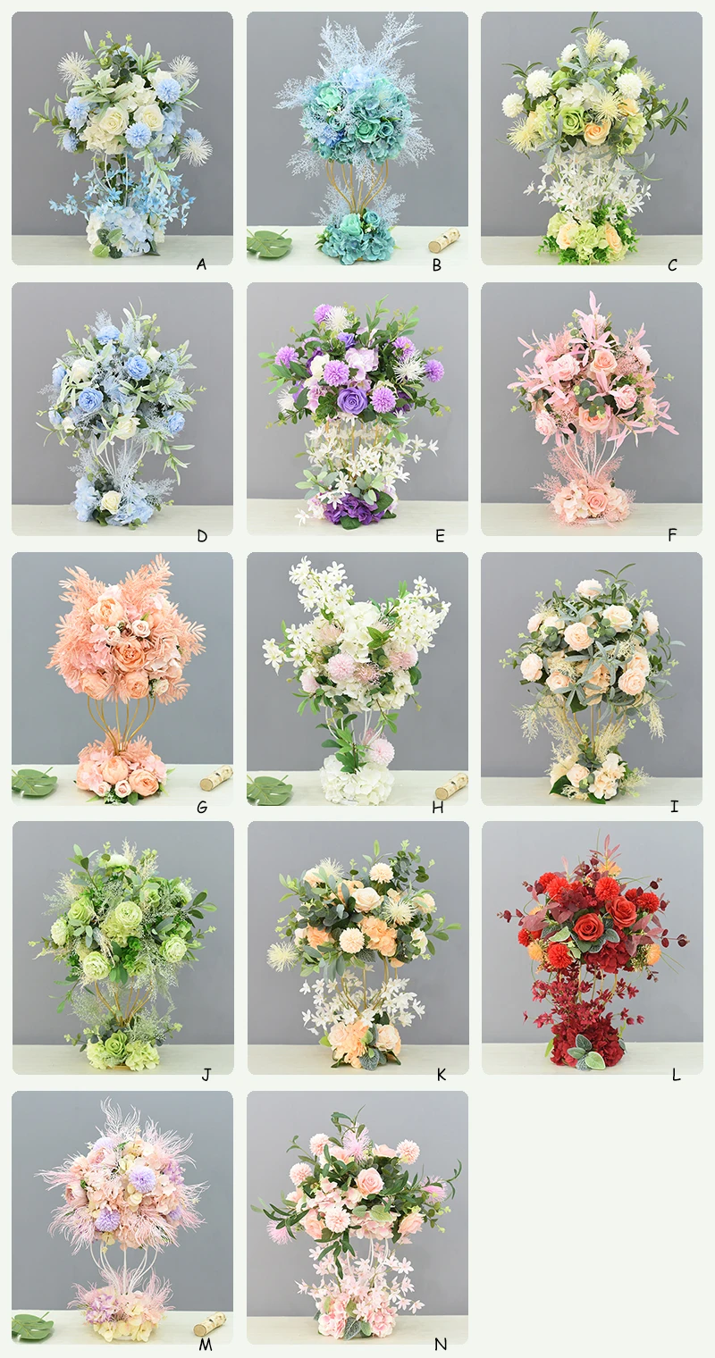 JAROWN Artificial Main Table Flower Ball Set Home Party Road Lead Props Flower Arrangement Wedding Signing Table Decoration (18)