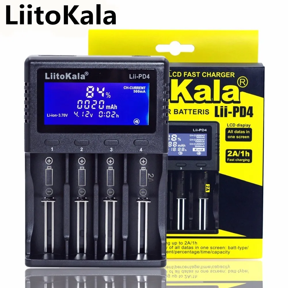 LiitoKala Lii-PD4 Smart LCD 18650 Li-ion зарядное устройство 14500 Зарядное 16340 26650 21700 20700 |
