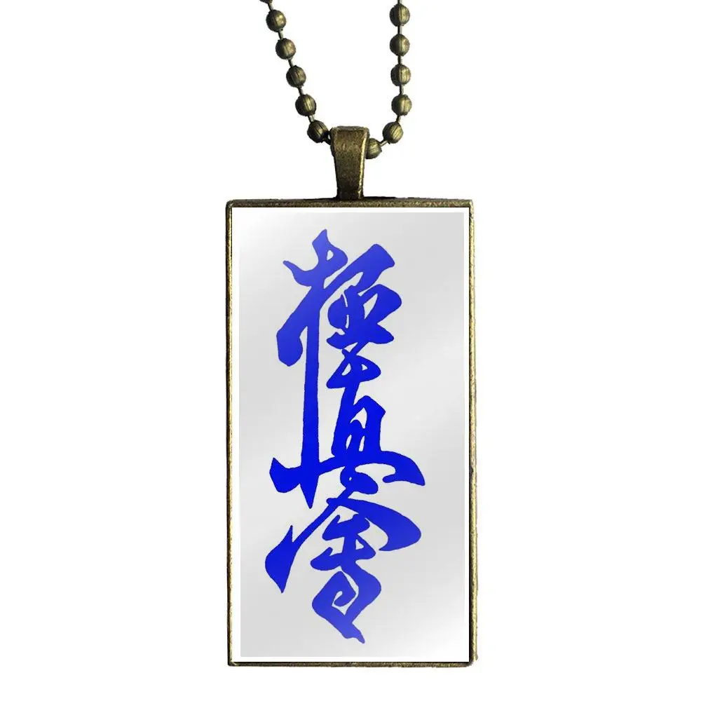 Kyokushin винтажное ювелирное бронзовое покрытие со стеклянным кабошоном чокер Длинная подвеска прямоугольное ожерелье для женщин винтажное заявление - Окраска металла: as picture
