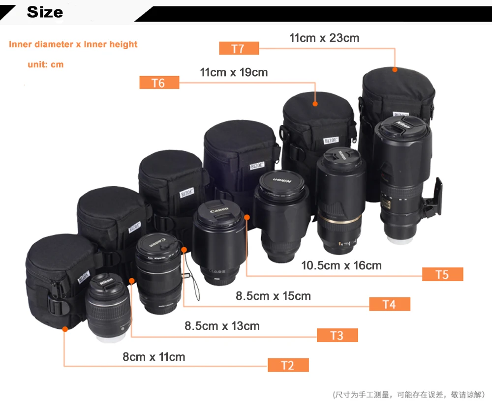 Профессиональный толще водонепроницаемый объектив камеры Мягкий чехол сумка протектор поясной ремень держатель для Canon объектив для Nikon sony Объектив