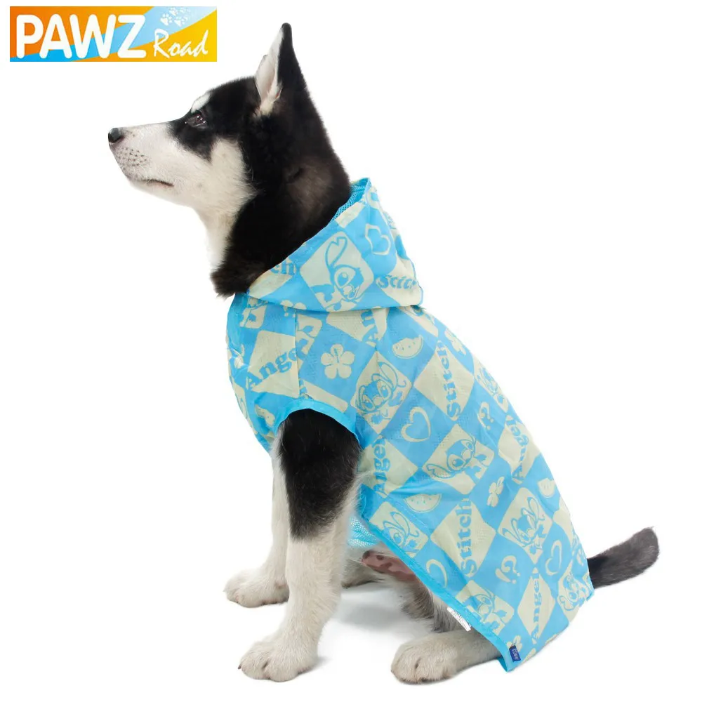 

Pet Raincoat Blue Print Pattern Big Dog Cat Clothes Dog Rain Coat Pet Jacket Waterproof Material Coat Size L/XL/2XL/3XL