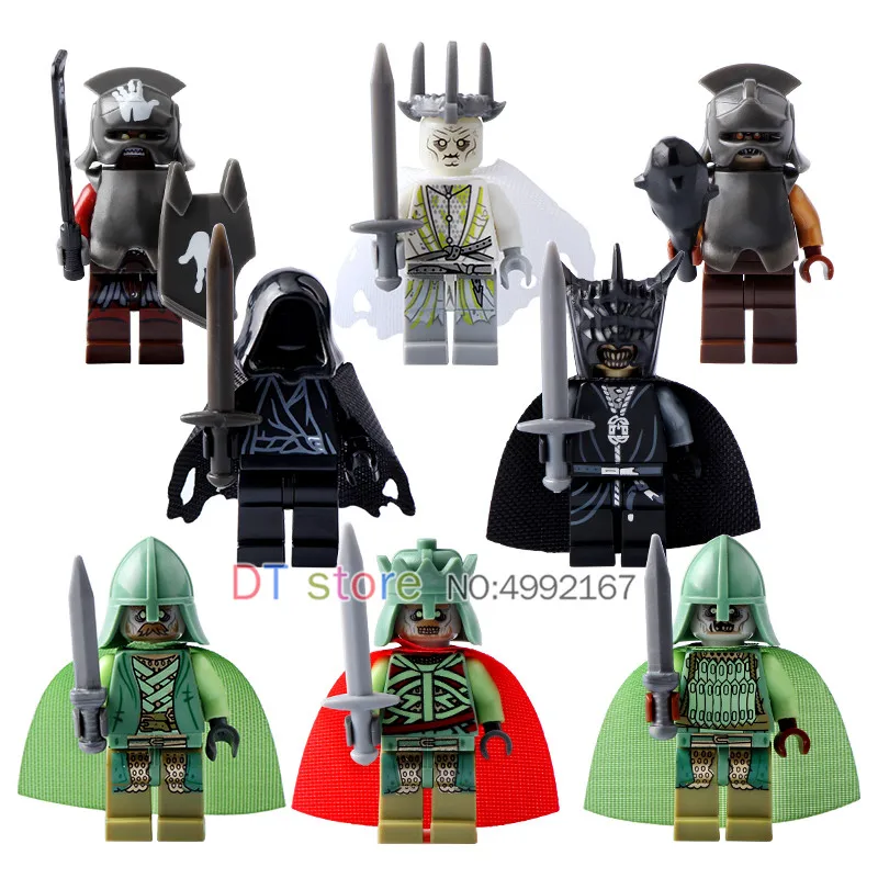 

8Pcs/Lot Building Blocks The Lord of the Rings RingWraith King Mordor Orc Uruk Action Figures Children Gift Toys PG8036