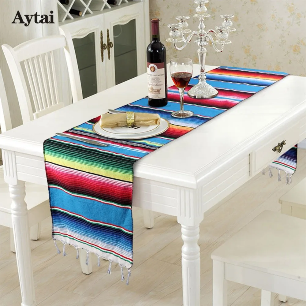 OurWarm Мексиканская Serape настольная дорожка Fiesta тематическое украшение для