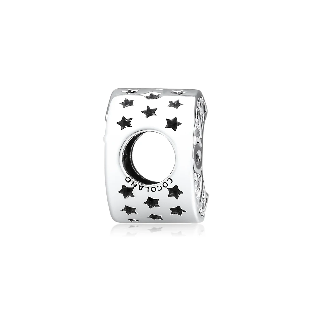 DIY Подходит для Pandora шармы браслеты луна и звезды бусины с прозрачным CZ 100%