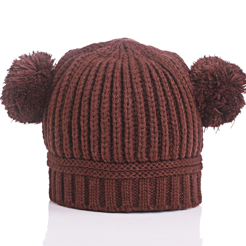 Шапка детская шапка женская зимняя шапочка для новорожденных шапки детские осень зимняя детская шапка - Цвет: 2C2579 brown
