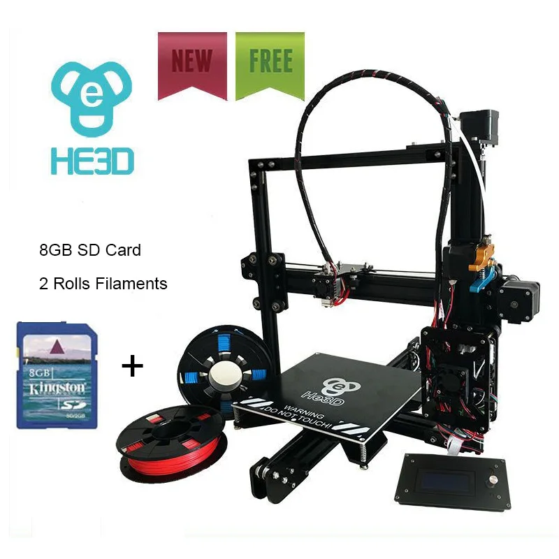 

HE3D EI3 full metal extruder reprap diy 3D printer with auto level , fast heating bed to 110 degree, two rolls filament for gift