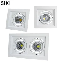 Embedcob Led bean Галогеновый светильник с двойной головкой 7 Вт 12 Вт 20 Вт дерзкая лампа квадратный потолочный прожектор COB с двойной головкой три головы решетка лампы