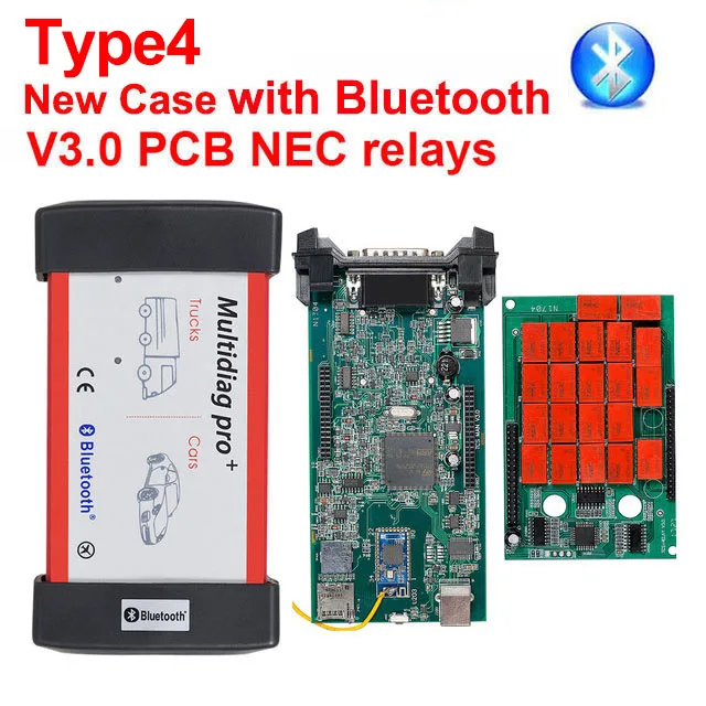 CDP TCS multidiag pro+ Bluetooth USB,00 keygen V3.0 реле NEC obd2 сканер автомобилей грузовиков OBDII диагностический инструмент - Цвет: Type4 Multidiag pro