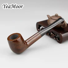 Высококачественная трубка из черного дерева 9 мм фильтр ручной работы курительная трубка прямая деревянная труба 10 инструментов курительная трубка